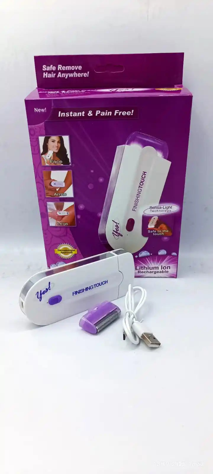 Finishing Touch Hair Epilator – Painless Hair Removal for Face & Body