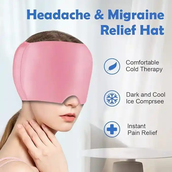 Migraine Relief Cap – Hot & Cold Therapy for Headaches, Sinus & Stress Relief