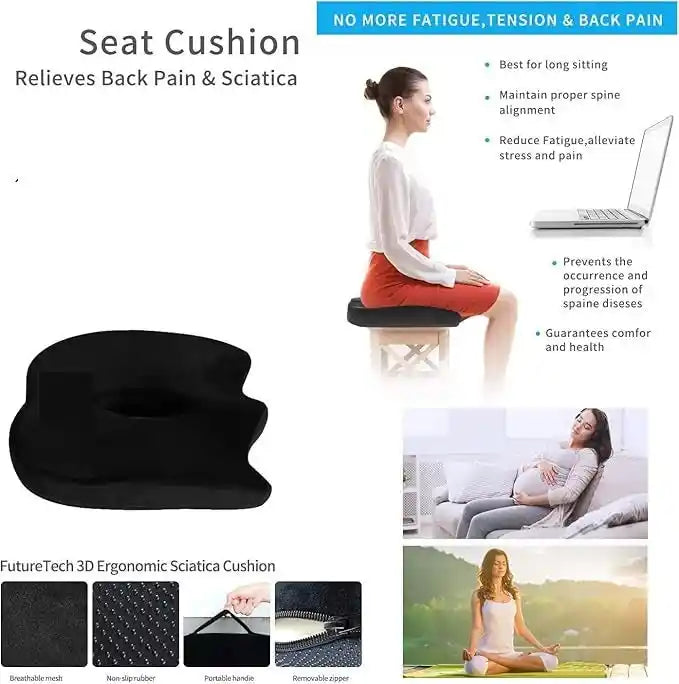 Ergonomic Memory Foam Seat Cushion – Ultimate Comfort & Support