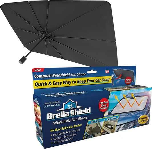 Car Windshield Sun Shade – BrellaShield Foldable UV Blocker for Cars, Trucks & SUVs