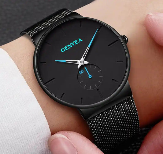Fashion Casual Geneva Men's Watch – Stainless Steel Quartz Analog Wristwatch in Multiple Colors