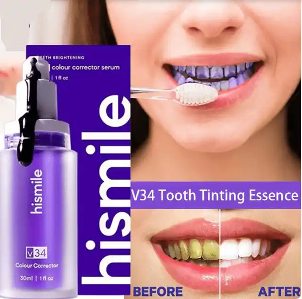 Hismile V34 Teeth Brightening Serum – Instant Whitening Purple Color Corrector 30ml