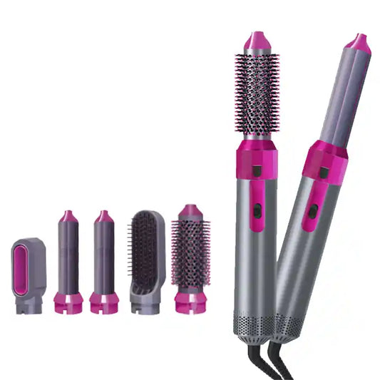 5-in-1 Hot Air Brush Styler – Ceramic Blow Dryer and Curler for All Hair Types