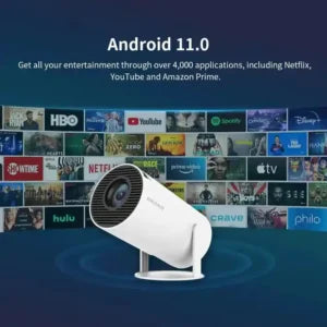 Mini Round Projector © – 4K Support, Android 11, Bluetooth & Wi-Fi 6 Enabled