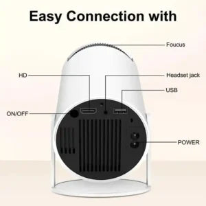 Mini Round Projector © – 4K Support, Android 11, Bluetooth & Wi-Fi 6 Enabled