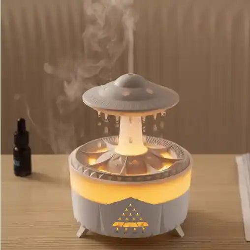Mushroom Air Humidifier – 7-Color LED, Aromatherapy & Rain Cloud Design