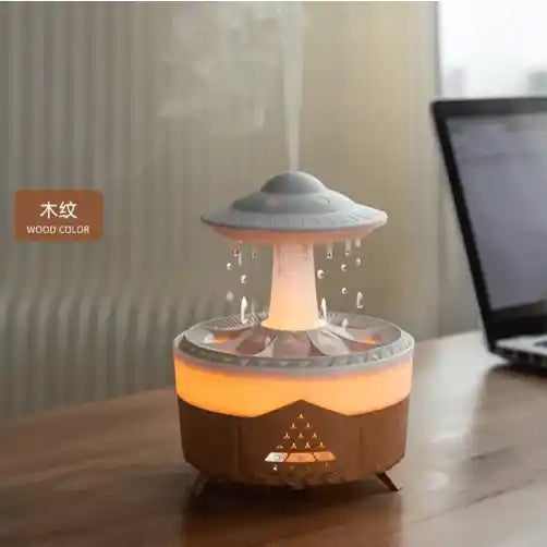 Mushroom Air Humidifier – 7-Color LED, Aromatherapy & Rain Cloud Design