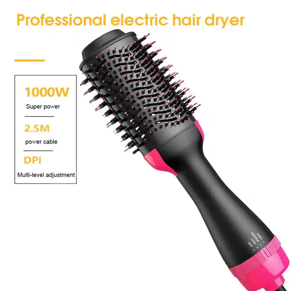 One Step Hot Air Brush with Ionic Technology – All-in-One Hair Dryer, Curler, Straightener & Volumizer
