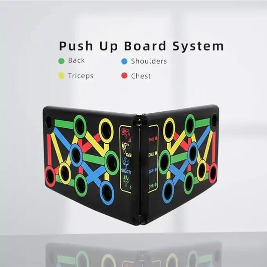 Push-Up Board – Foldable Fitness Tool with Color-Coded Muscle Zones